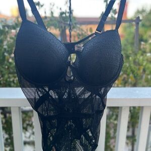 Curvy Couture Black Lace Bra with Underwire Support NWOT
